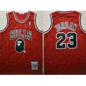 Chicago Bulls Bape 23 Michael Jordan Red 1997-98 Hardwood Classics Jersey