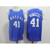 Dallas Mavericks 41 Dirk Nowitzki Blue 1998-99 Hardwood Classics Jersey