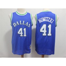 Dallas Mavericks 41 Dirk Nowitzki Blue 1998-99 Hardwood Classics Jersey