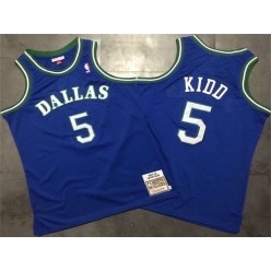 Dallas Mavericks 5 Jason Kidd Blue 1994-95 Hardwood Classics Jersey