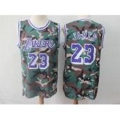 Los Angeles Lakers 23 Lebron James Camo 2018-19 Hardwood Classics Jersey