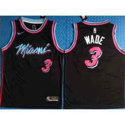 Miami Heat 3 Dwyane Wade Black City Edition Nike Swingman Jersey