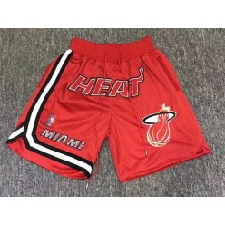 Miami Heat Red Just Don Throwback Mesh Shorts