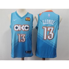 Oklahoma City Thunder 13 Paul George Turquoise Light Blue City Edition Nike Swingman Jersey