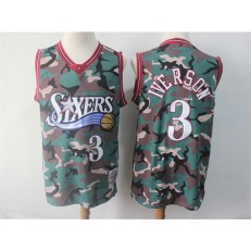 Philadelphia 76ers 3 Allen Iverson Camo 1996-97 Hardwood Classics Jersey