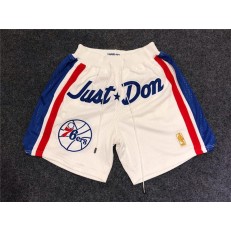 Philadelphia 76ers White Just Don Throwback Mesh Shorts