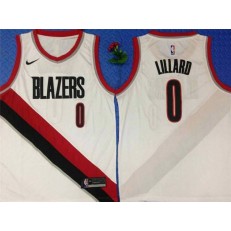 Portland Trail Blazers 0 Damian Lillard White City Edition Nike Swingman Jersey