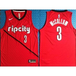 Portland Trail Blazers 3 CJ McCollum Red City Edition Nike Swingman Jersey