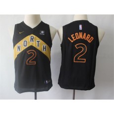 Toronto Raptors 2 Kawhi Leonard Black Youth City Edition Nike Swingman Jersey