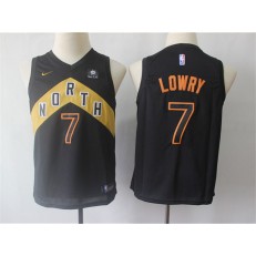 Toronto Raptors 7 Kyle Lowry Black Youth City Edition Nike Swingman Jersey