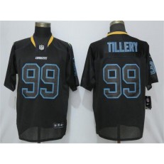 Los Angeles Chargers 99 Jerry Tillery Black Lights Out Elite NFL Nike Men Jersey