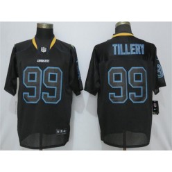 Los Angeles Chargers 99 Jerry Tillery Black Lights Out Elite NFL Nike Men Jersey