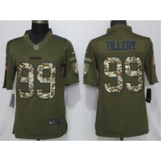 Los Angeles Chargers 99 Jerry Tillery Olive Camo Salute To Service Limited NFL Nike Men Jersey