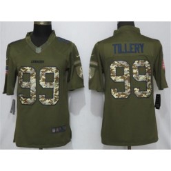 Los Angeles Chargers 99 Jerry Tillery Olive Camo Salute To Service Limited NFL Nike Men Jersey