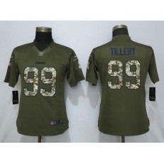 Women Nike Los Angeles Chargers 99 Jerry Tillery Olive Camo Salute To Service Limited Jersey