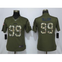 Women Nike Los Angeles Chargers 99 Jerry Tillery Olive Camo Salute To Service Limited Jersey