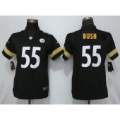 Women Nike Pittsburgh Steelers 55 Devin Bush Black 2019 NFL Draft First Round Pick Vapor Untouchable Limited Jersey