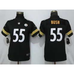 Women Nike Pittsburgh Steelers 55 Devin Bush Black 2019 NFL Draft First Round Pick Vapor Untouchable Limited Jersey