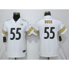 Women Nike Pittsburgh Steelers 55 Devin Bush White 2019 NFL Draft First Round Pick Vapor Untouchable Limited Jersey