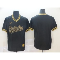 MLB Baltimore Orioles Blank Black Gold Nike Cooperstown Collection Legend V Neck Men Jersey