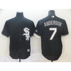 MLB Chicago White Sox 7 Tim Anderson Black Cool Base Men Jersey