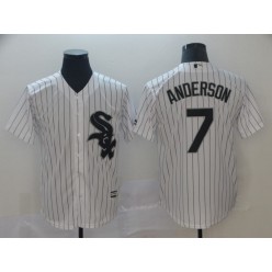 MLB Chicago White Sox 7 Tim Anderson White Cool Base Men Jersey