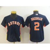 MLB Houston Astros 2 Alex Bregman Navy Women Cool Base Jersey