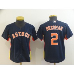 MLB Houston Astros 2 Alex Bregman Navy Women Cool Base Jersey
