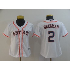 MLB Houston Astros 2 Alex Bregman White Women Cool Base Jersey