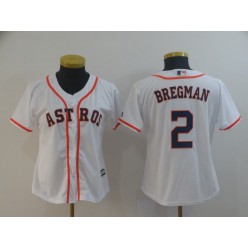 MLB Houston Astros 2 Alex Bregman White Women Cool Base Jersey
