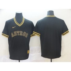 MLB Houston Astros Blank Black Gold Nike Cooperstown Collection Legend V Neck Men Jersey