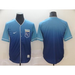 MLB Kansas City Royals Blank Blue Drift Fashion Men Jersey