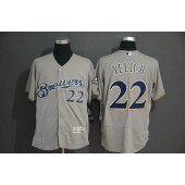 MLB Milwaukee Brewers 22 Christian Yelich Gray Flexbase Men Jersey