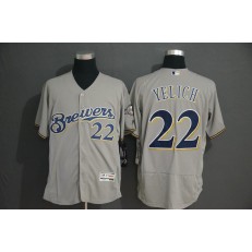 MLB Milwaukee Brewers 22 Christian Yelich Gray Flexbase Men Jersey