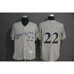 MLB Milwaukee Brewers 22 Christian Yelich Gray Flexbase Men Jersey
