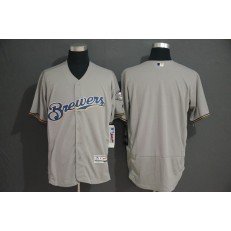 MLB Milwaukee Brewers Blank Gray Flexbase Men Jersey