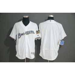MLB Milwaukee Brewers Blank White Flexbase Men Jersey