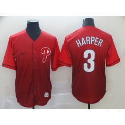 MLB Philadelphia Phillies 3 Bryce Harper Red Drift Fashion Men Jersey