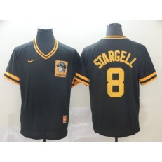 MLB Pittsburgh Pirates 8 Willie Stargell Black Throwback Men Jersey