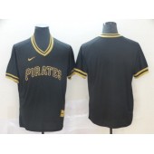 MLB Pittsburgh Pirates Blank Black Gold Nike Cooperstown Collection Legend V Neck Men Jersey
