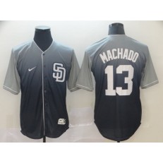 MLB San Diego Padres 13 Manny Machado Gray Drift Fashion Men Jersey