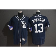 MLB San Diego Padres 13 Manny Machado Navy Flexbase Men Jersey