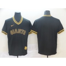 MLB San Francisco Giants Blank Black Gold Nike Cooperstown Collection Legend V Neck Men Jersey