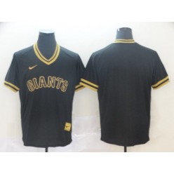 MLB San Francisco Giants Blank Black Gold Nike Cooperstown Collection Legend V Neck Men Jersey