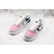 BAPE x NIKE AIR FORCE 1 LOW 07 GREY PINK WHITE STAR 135123-SID