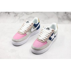BAPE x NIKE AIR FORCE 1 LOW 07 GREY PINK WHITE STAR 135123-SID