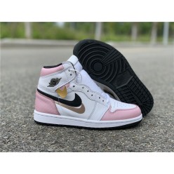AIR JORDAN 1 HI GS WHITE PINK BLACK 555088-688