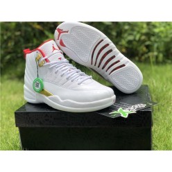 AIR JORDAN 12 RETRO FIBA WHITE UNIVERSITY RED 130690-107
