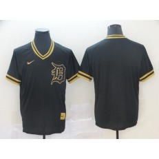 MLB Detroit Tigers Blank Black Gold Nike Cooperstown Collection Legend V Neck Jersey