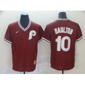 MLB Philadelphia Phillies #10 Darren Daulton Red Throwback Jersey